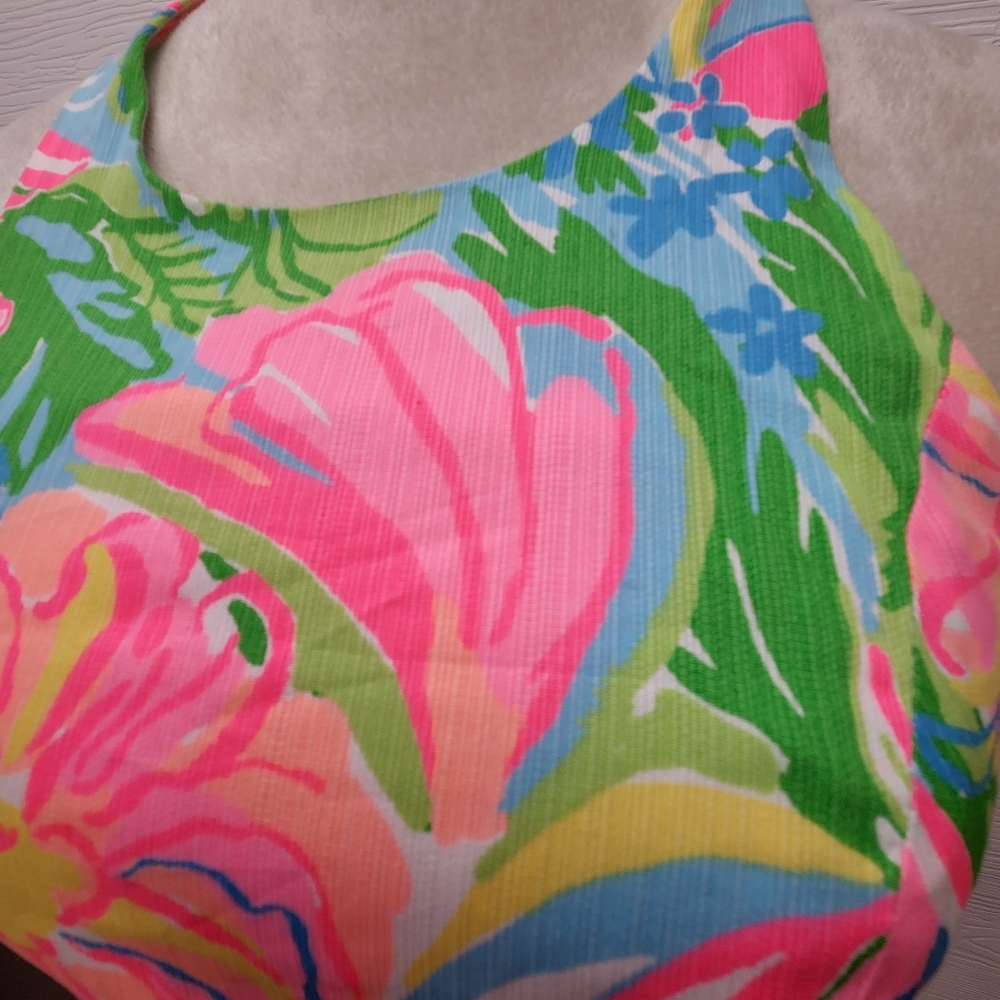Lilly Pulitzer Cotton Back Zip Shift Dress Size 0 Strapless Racerback - Picture 8 of 12